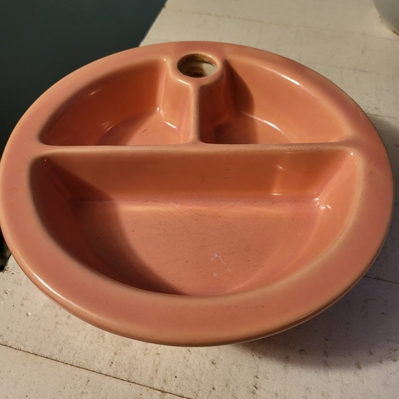 1940s Hankscraft #962 Porcelain Baby Food Warming Dish in Coral~No Cork - Picture 4 of 4